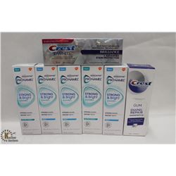 BAG OF ASSORTED CREST & SENSODYNE TOOTHPASTE