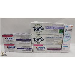BAG OF ASSORTED TOOTHPASTES INCL: CREST, TOM'S