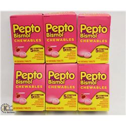 6 BOXES OF PEPTO BISMOL CHEWABLES