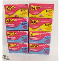 8 BOXES OF PEPTO BISMOL INCL. CHEWABLES &