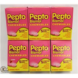 6 BOXES OF PEPTO BISMOL CHEWABLES