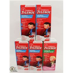 5 BOTTLES OF CHILDREN'S TYLENOL COLD MEDICINE