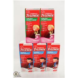 5 BOTTLES OF CHILDREN'S TYLENOL COLD MEDICINE