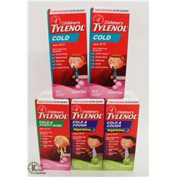 5 BOTTLES OF CHILDREN'S TYLENOL COLD MEDICINE
