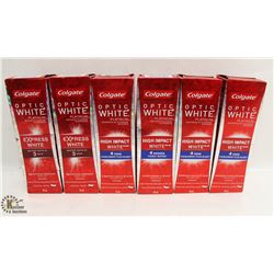 6 TUBES OF COLGATE OPTIC WHITE TOOTHPASTE