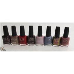 8 BOTTLES OF CND VINYLUX NAIL POLISH