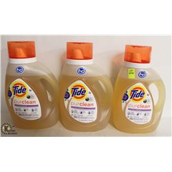 3 BOTTLES OF TIDE PURCLEAN LAUNDRY DETERGENT