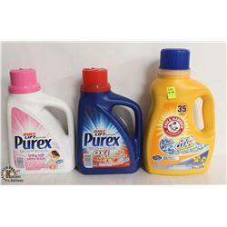 3 BOTTLES OF ASSORTED LAUNDRY DETERGENT INCL.