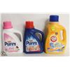 Image 1 : 3 BOTTLES OF ASSORTED LAUNDRY DETERGENT INCL.