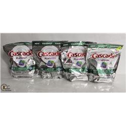 4 PACKS OF CASCADE PLATINUM DISHWASHER DETERGENT