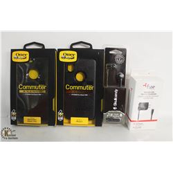 2 OTTER BOX IPHONE CASES, 1 PAIR OF SKULLCANDY,