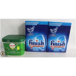 2 BOXES OF FINISH POWER DISHWASHER DETERGENT & 1