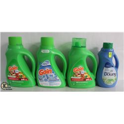 4 BOTTLES OF ASSORTED LAUNDRY DETERGENT INCL.
