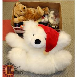 BOX OF ASSORTED STUFFED ANIMALS