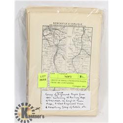 GROUP OF SMALL ENGRAVED PAGES FROM 1881 CONTAINING