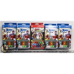BOX OF ASSORTED DICE MASTERS STARTER SETS.