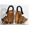 Image 1 : LOT OF 2 WOOD CARVED CATS