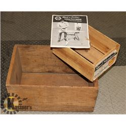 LOT OF 2 VINTAGE WOOD CRATES