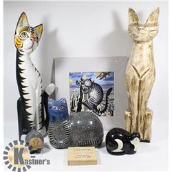 FLAT OF ASSORTED CAT HOME DECOR