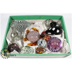 FLAT OF ASSORTED ART GLASS