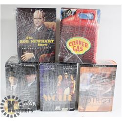 BOX OF ASSORTED DVD SETS.