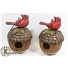 Image 1 : PAIR OF RED BIRD DECOR