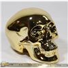 Image 1 : NEW GOLD TONE SKULL SHAPE COIN BANK