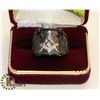 Image 1 : SILVER TONE WITH BLACK MASONIC RING SZ 14.5