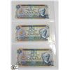 Image 1 : LOT OF 3 CANADIAN 5 DOLLAR BILLS - 1972 & 1979.