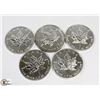 Image 1 : LOT OF 5 CANADIAN 1993 FINE SILVER .9999 $5 COIN.