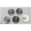 Image 1 : LOT OF 5 CANADIAN 2011 FINE SILVER .9999 $5 COIN.