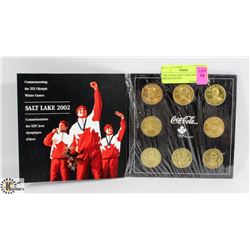 COCA COLA SALT LAKE 2002 MEDALLION SET.