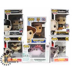 LOT OF 6 ASSORTED FUNKO POP VINYL FIGURES.