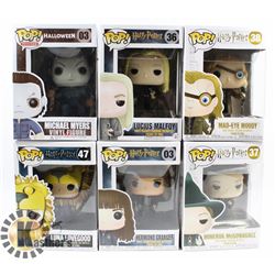 LOT OF 6 ASSORTED FUNKO POP VINYL FIGURES.