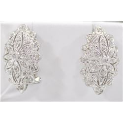31) 14K WHITE GOLD DIAMOND EARRINGS,