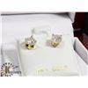 Image 3 : 46) 10K YELLOW GOLD DIAMOND STUD EARRINGS,