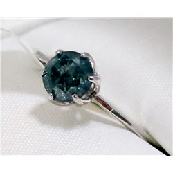 41) 14K WHITE GOLD BLUE DIAMOND SOLITAIRE RING,