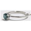 Image 3 : 41) 14K WHITE GOLD BLUE DIAMOND SOLITAIRE RING,