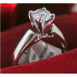 40) 10K WHITE GOLD DIAMOND SOLITAIRE RING,