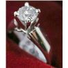 Image 3 : 40) 10K WHITE GOLD DIAMOND SOLITAIRE RING,