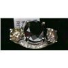 Image 1 : 35) 14K WHITE GOLD BLACK DIAMOND RING,