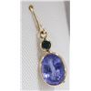 Image 3 : 37) 14K YELLOW GOLD TANZANITE & DIAMOND EARRINGS,