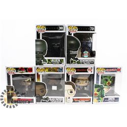 LOT OF 6 ASSORTED FUNKO POP VINYL FIGURES.