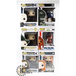 LOT OF 6 ASSORTED FUNKO POP VINYL FIGURES.
