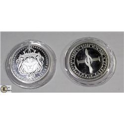 LOT OF TWO 1 TROY OUNCE SCOTTSDALE MINT .999 FINE