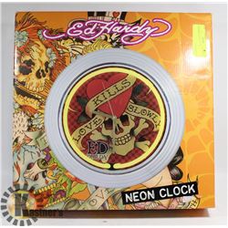 ED HARDY NEON CLOCK.