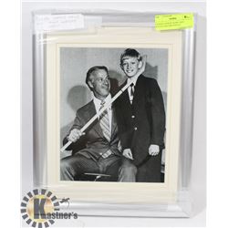 FRAMED GORDIE HOWE AND WAYNE GRETZKY PHOTO.