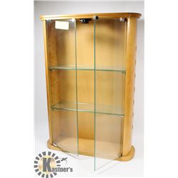 DISPLAY CABINET WITH GLASS DOORS AND SHELVES,