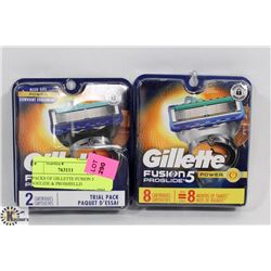 2 PACKS OF GILLETTE FUSION 5 PROGLIDE & PROSHIELLD