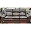 Image 2 : NEW BROWN LEATHERETTE RECLINING 2 PC 86" SOFA WITH